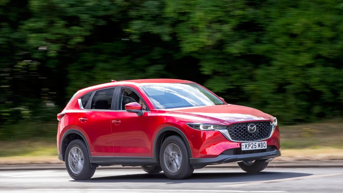 Milton Keynes,Bucks,UK - July 17th 2025: 2025 Mazda cx-5 SUV car driving on a British road